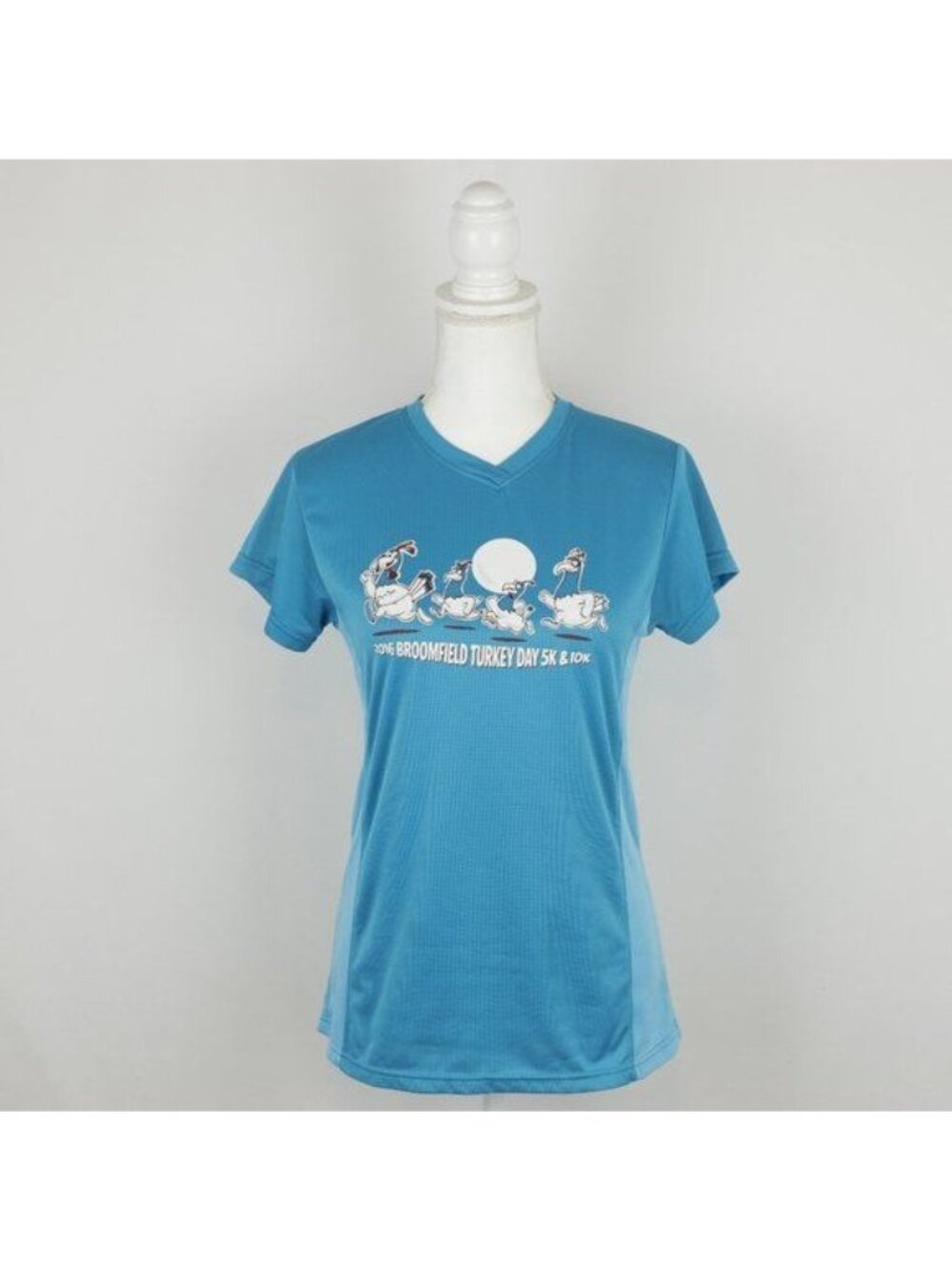 Broomfield Turkey Day 5K/10K Women's Small Blue Running Activewear Tee